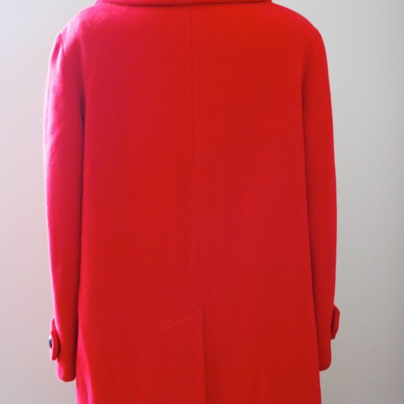 Vibrant Cherry Red Wool Peacoat (L/XL) - Picture 7 of 8